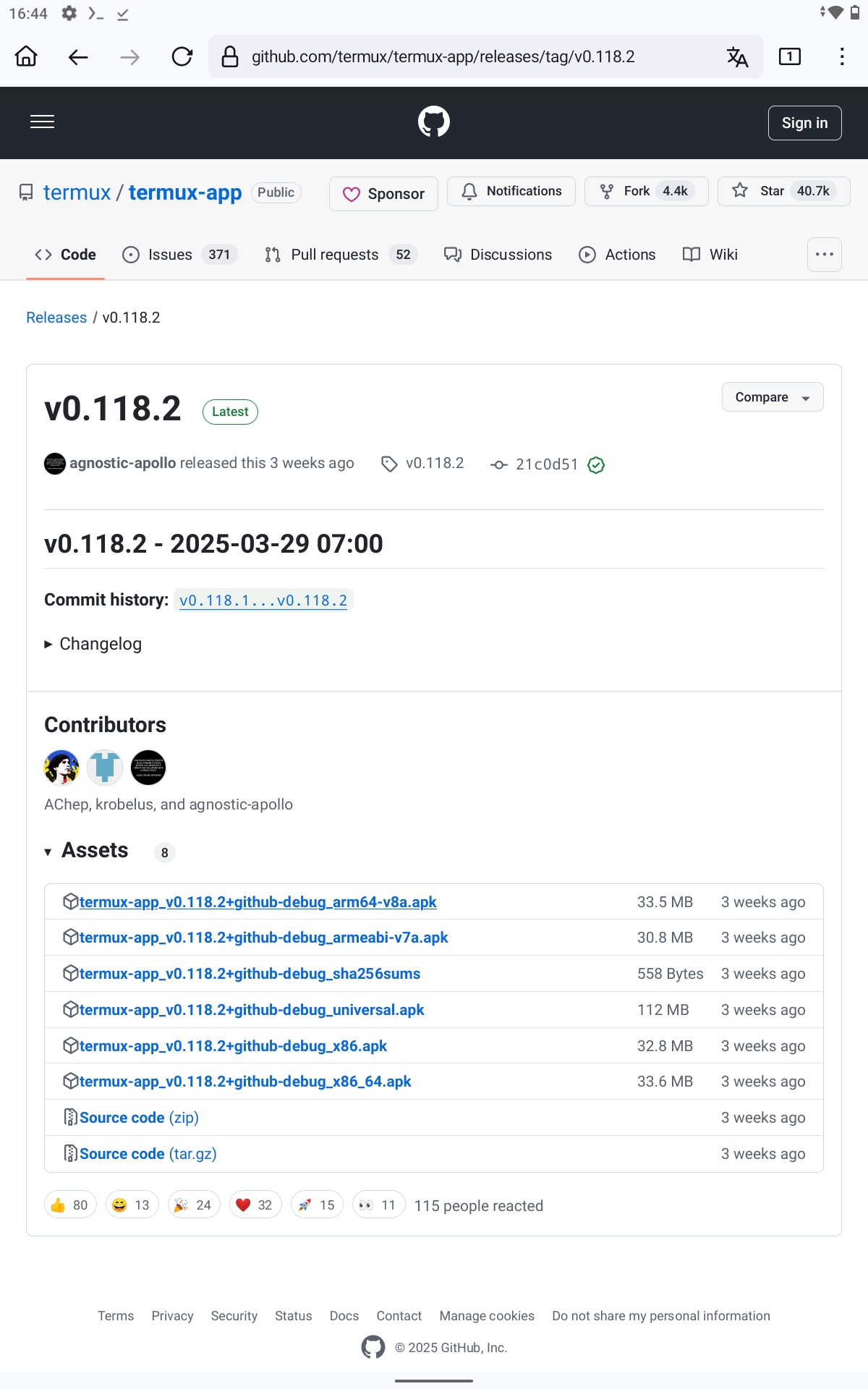 Download Termux from GitHub