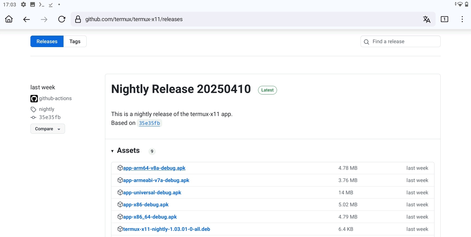Download Termux X11 from GitHub