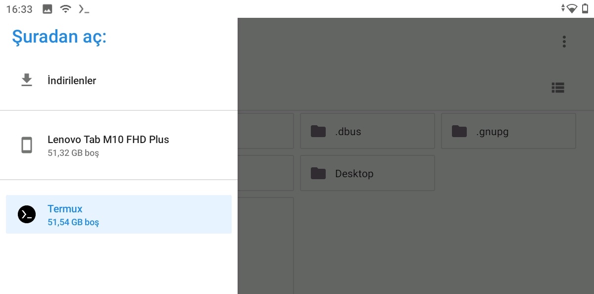 Select Termux Folder for FTP